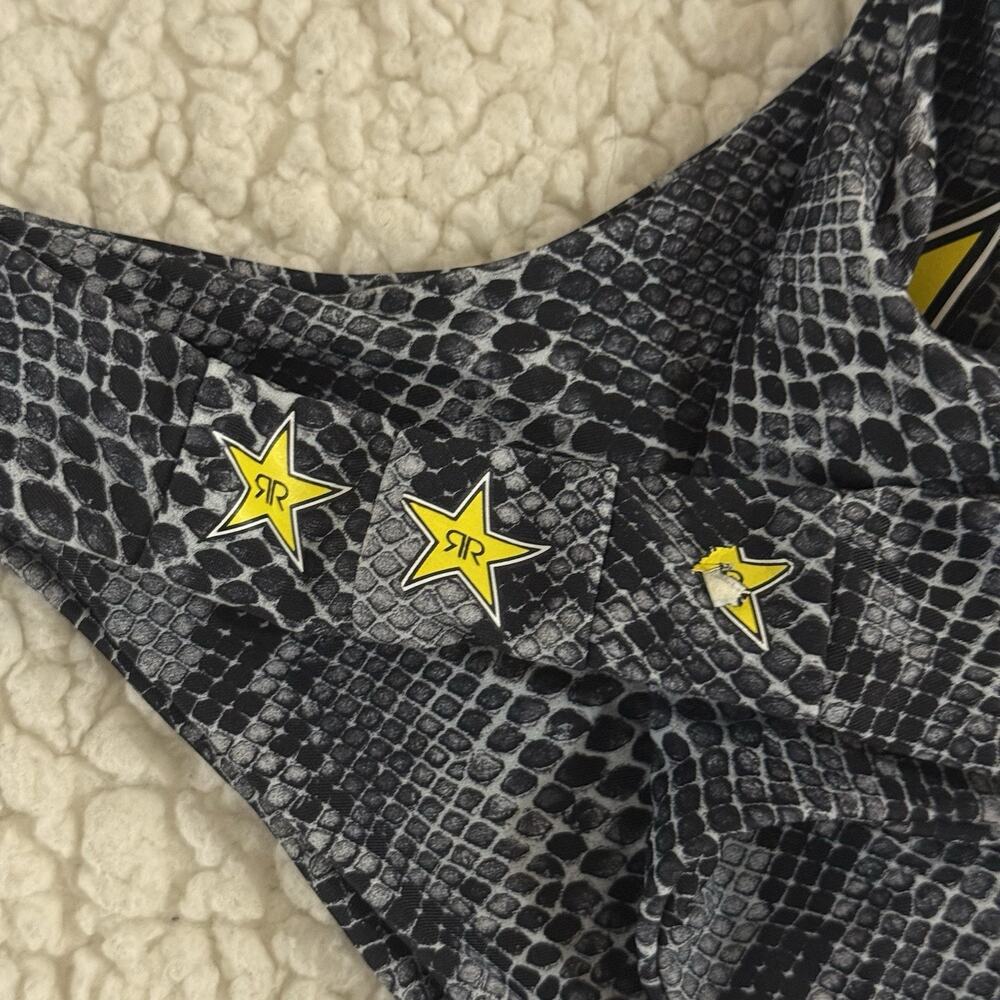 Rockstar Energy Drink 2 Piece String Bikini Size Small Snake Animal Print Rare - Picture 3 of 4